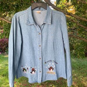 Denim Penguin Shirt XL